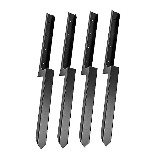 ViaGasaFamido H Form Design Heavy Duty Stahl Zaun Post Reparatur Kit Zaun Post Anker Gemahlene Nägel Zur Reparatur von Gekipptem Überblasen und Gebrochenen Zaunsäulen (4pack) von ViaGasaFamido