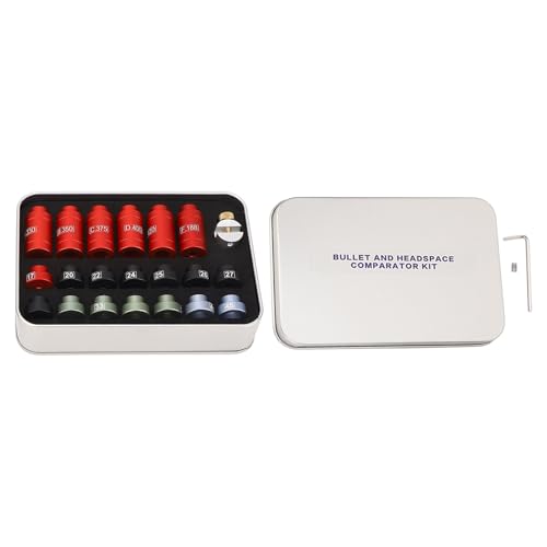 ViaGasaFamido Headspace Gauge Comparator Kit mit Einsätzen Buchsen Präzise Messung Aluminiumlegierungskörper Reloading Kit Reloading Supplies Tool mit Speicherbox von ViaGasaFamido