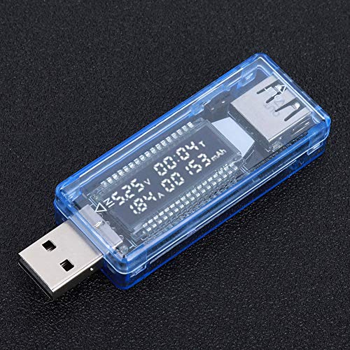 ViaGasaFamido USB-Tester, LCD-Voltmeter-Amperemeter, Echtzeitmonitor, für die Telefoncomputer-Power-Bank, Plug and Play, Geringe Größe, Einfaches Tragen mit Anwendungsmessdaten, Nutzungsmonitor von ViaGasaFamido