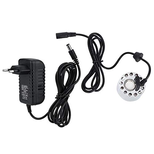 ViaGasaFamido Ultraschall Zerstäuber, Silber Aquarium 12 LED-Licht Ultraschall Nebelmacher Aquarium Nebelgerät Zerstäuber Luftbefeuchter für Wasserbrunnen Teich Innen Außen[EU-Stecker] Vernebler von ViaGasaFamido