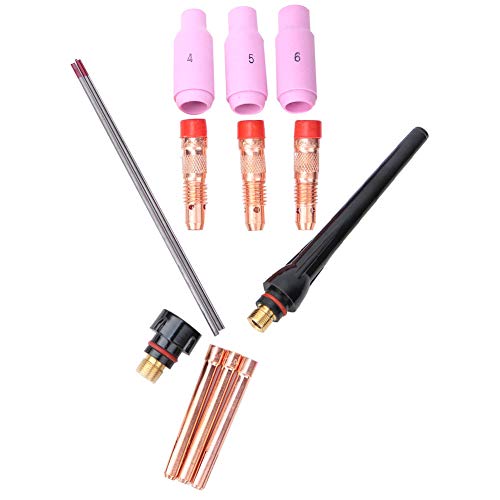 ViaGasaFamido Zuverlässiger TIG -Elektroden -Kit, Einfache Installation, 18.01.26 Taschenlampe, Premium TIG Torch Zubehör für die Meisten Schweißen, Funktioniert mit (14 Stück) von ViaGasaFamido