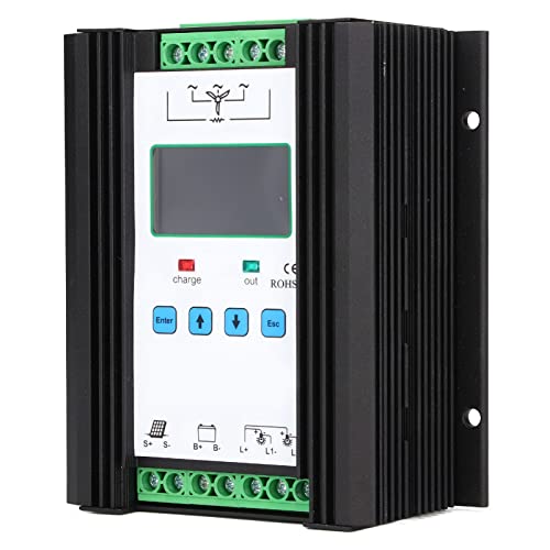 Wind-Solar-Hybrid-Regler, 12 V 24 V 600 W Wind-Solar-Hybrid-Controller LCD-Display PWM Intelligenter Laderegler, Generatoren und Tragbare Stromversorgung von ViaGasaFamido