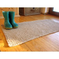 Gehäkelter Jute-Türteppich/Fußmatte Willkommensteppich Badematte Indoor Outdoor Matte Sondergrößen 100% Natürliche Materialien von ViaRama