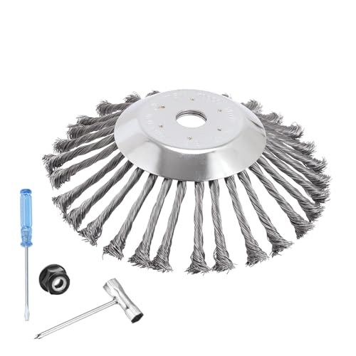 Viabrico 25,4 cm unzerbrechlich verdrahtete Trimmerklinge Stahldrahtschneider Trimmerkopf Draht Rotationsbürste Unkrautschneider Kopf Unkrautfresser Kopf mit Adapter Kit für Moos Gras Rostentfernung Viabrico 25,4 cm unzerbrechlich verdrahtete Trimmerklinge Stahldrahtschneider Trimmerkopf Draht Rotationsbürste Unkrautschneider Kopf Unkrautfresser Kopf mit Adapter Kit für Moos Gras Rostentfernung von Viabrico