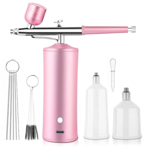 AirBrush Set mit Kompressor, Viafexna airbrush-pistole, 0.3mm Nozzle Oxygen Injector, Wiederaufladbar, Tragbare Air Brush, für Haut Hydratation, Nail Art, Tattoo, Malerei, Makeup, Kuchen AirBrush Set mit Kompressor, Viafexna airbrush-pistole, 0.3mm Nozzle Oxygen Injector, Wiederaufladbar, Tragbare Air Brush, für Haut Hydratation, Nail Art, Tattoo, Malerei, Makeup, Kuchen von Viafexna