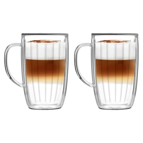 Vialli Design Set 2 x Hochthermische Gläser TULIP 350 ml | Glasbecher zum Servieren von Kaffee, Espresso, Tee, Kaltgetränken Getränken von Vialli Design