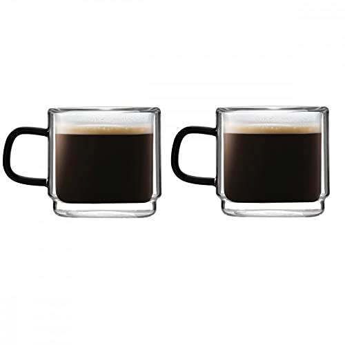 Vialli Design Set mit 2 Espresso-Gläsern, doppelwandig, 80 ml, CARBON 8548 von Vialli Design