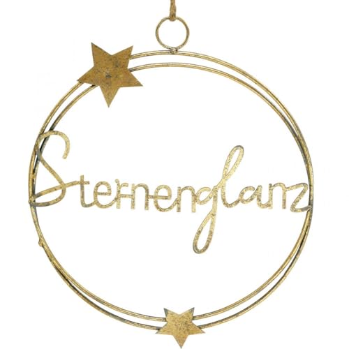 Dekokranz Sternenschmuck Metall mit Schriftzug für Weihnachtsdeko von Viana