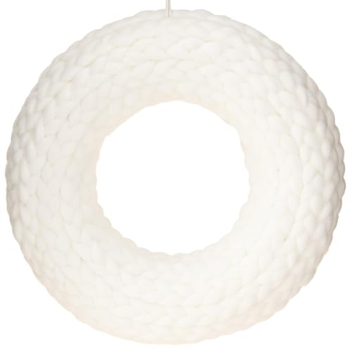 Geflochtener Filzkranz Ø30cm Weiß Wollfilz Dekokranz zum Hängen von Viana