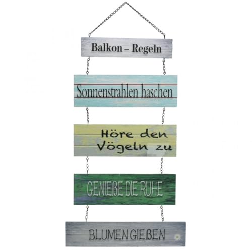 Holzschild Balkonregeln dekorativ meditativ entspannend Geschenkidee von Viana