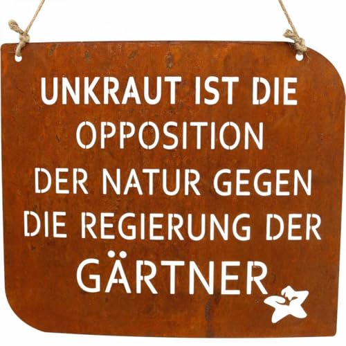 Humorvolles Gartenschild mit Spruch Rostdeko für Garten von Viana