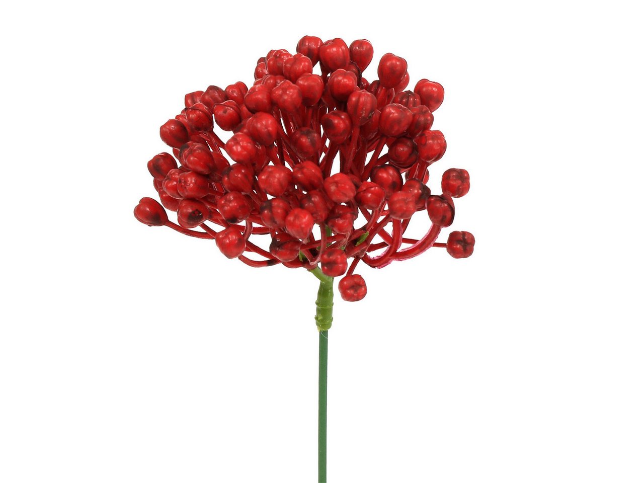 Kunstblume Leuchtend Rote Hortensienknospen Picks 22cm - 12er Set künstliche, Viana, Höhe 4.5 cm von Viana