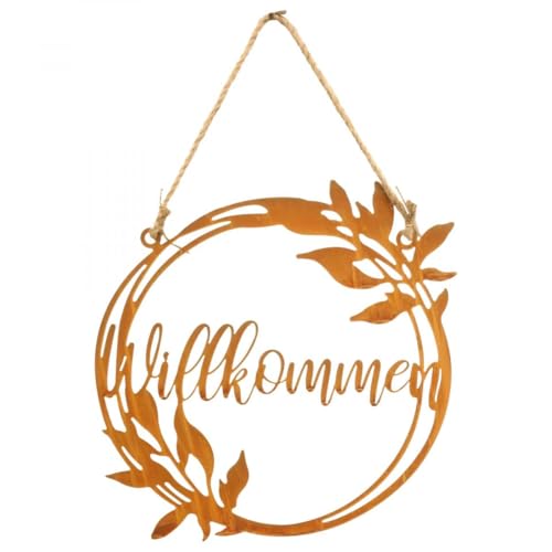 Metall-Deko Willkommensschild mit floralem Motiv von Viana