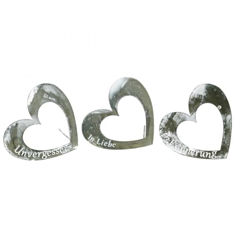 Metallherz Trauerspruch Herzstecker für Gedenkdeko und Trauerkränze von Viana