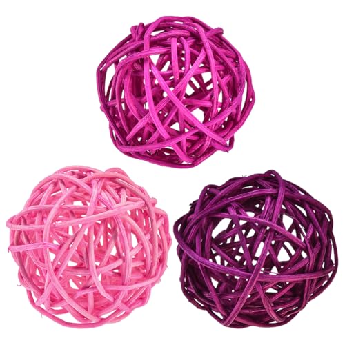 Rattanbälle Ø5cm Set 24 Stück Hellrosa Pink Lila Hochzeit Deko DIY Tischdeko von Viana