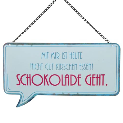 Schild mit lustigem Spruch für Tür oder Wanddeko aus Metall von Viana