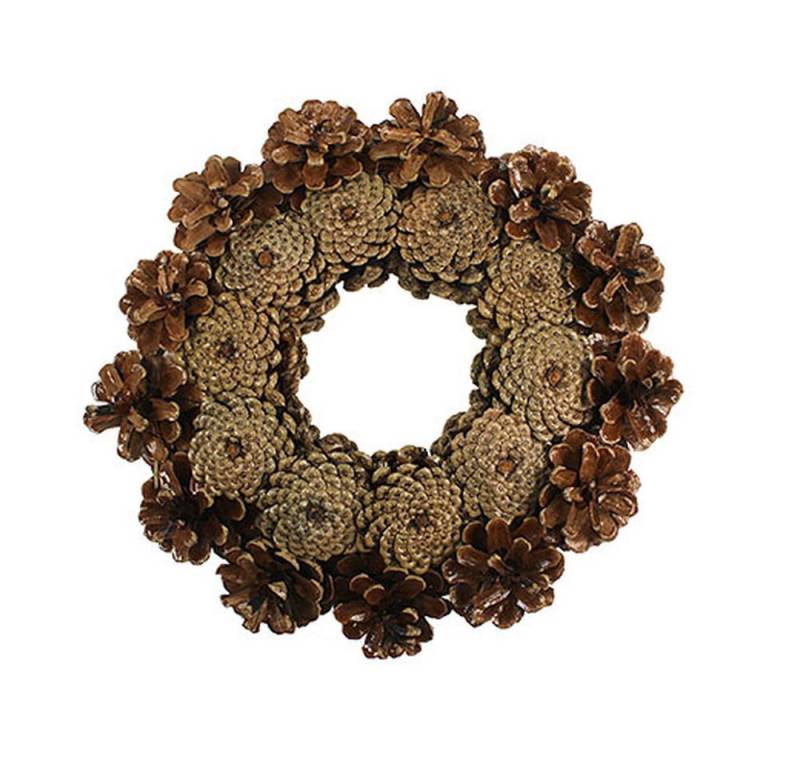 Trockenblume Eleganter Dekokranz aus Kieferzapfen für Herbst und Advent, Viana von Viana