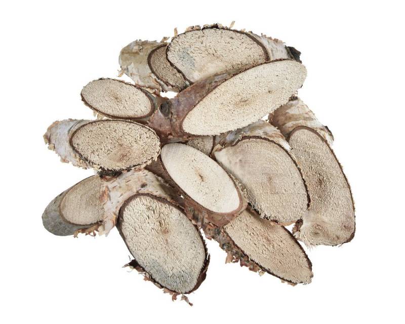 Trockenblume Holzscheiben Birke oval Deko-Basteln Natur 4-9cm 450g, Viana von Viana