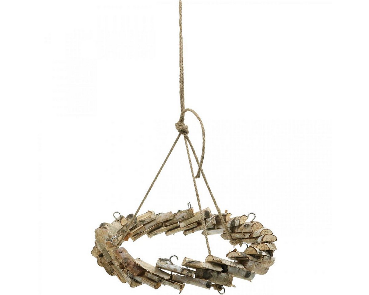 Viana Bastelkranz Holz Kranz zum Hängen mit Haken aus Birkenholz Ø35cm - Natürliche von Viana
