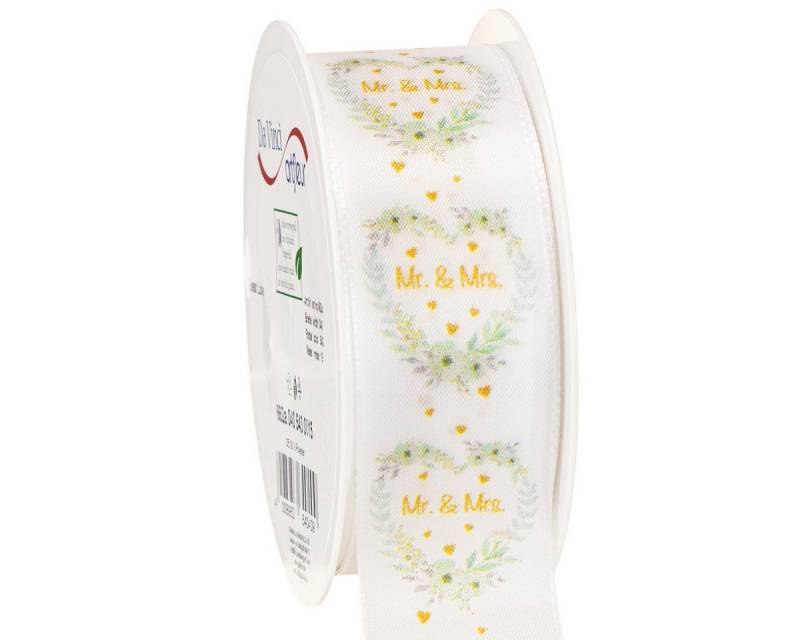 Viana Bastelnaturmaterial Dekoband Hochzeit Satinband „Mr. & Mrs.“ für elegante Deko von Viana