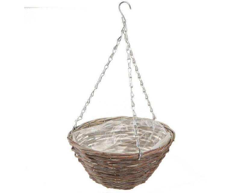 Viana Blumenampel Vintage Blumenampel Blumenschale Holz Grau Ø30cm 2er Set von Viana