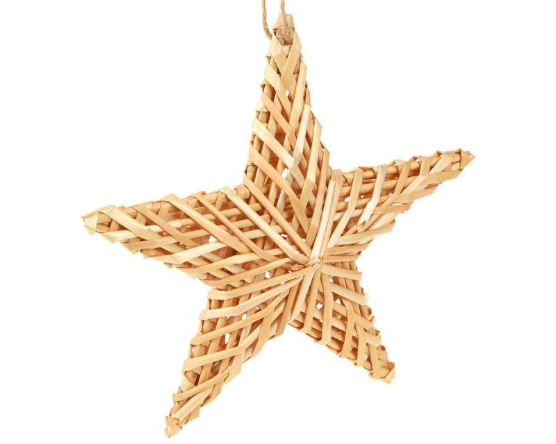 Viana Christbaumschmuck Deko Rattan Sterne Hängend 19cm 3er Set Weihnachtsdeko von Viana