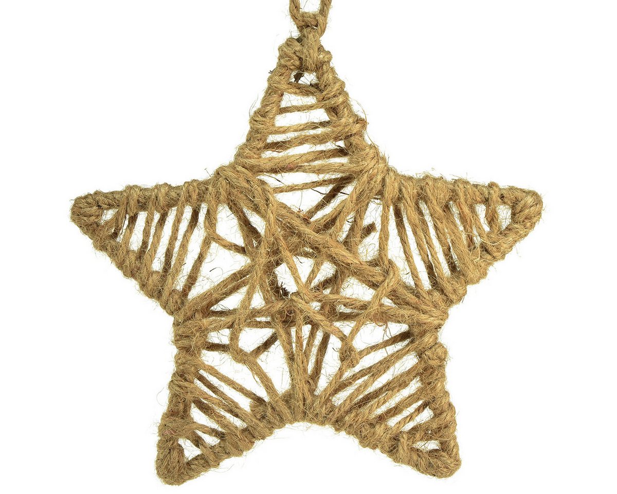 Viana Christbaumschmuck Deko-Stern Jute Natur zum Hängen Ø18cm 4er Set von Viana