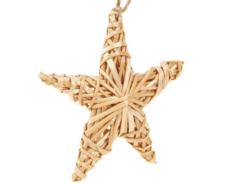 Viana Christbaumschmuck Deko Sterne 11cm Christbaumschmuck aus Rattan Natur 6er Set von Viana