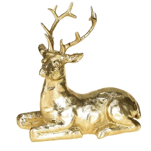 Viana Deko Rentier Hirsch Figur Gold 10,5x7x11,5cm 2er Set Weihnacht von Viana