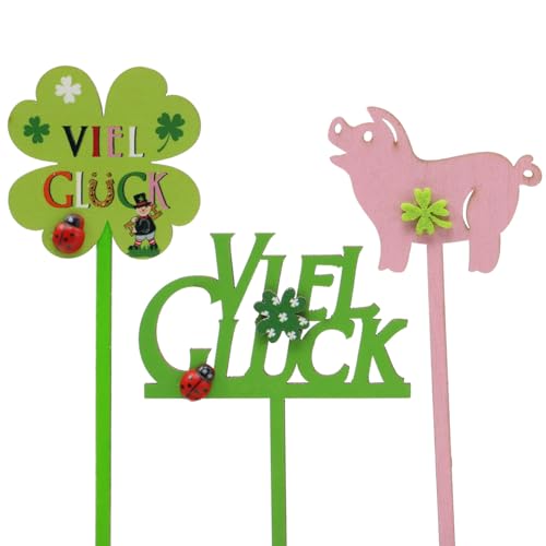 Viana Dekorativer Silvesterstecker Glücksbringer für Tisch- und Geschenkdeko von Viana