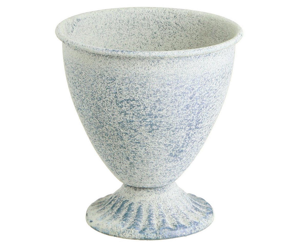 Viana Dekoschale Mini Pokal Vase Kelch Metall Weiß Blau Vintage Dekoration 11,5cm 2er Viana Dekoschale Mini Pokal Vase Kelch Metall Weiß Blau Vintage Dekoration 11,5cm 2er von Viana