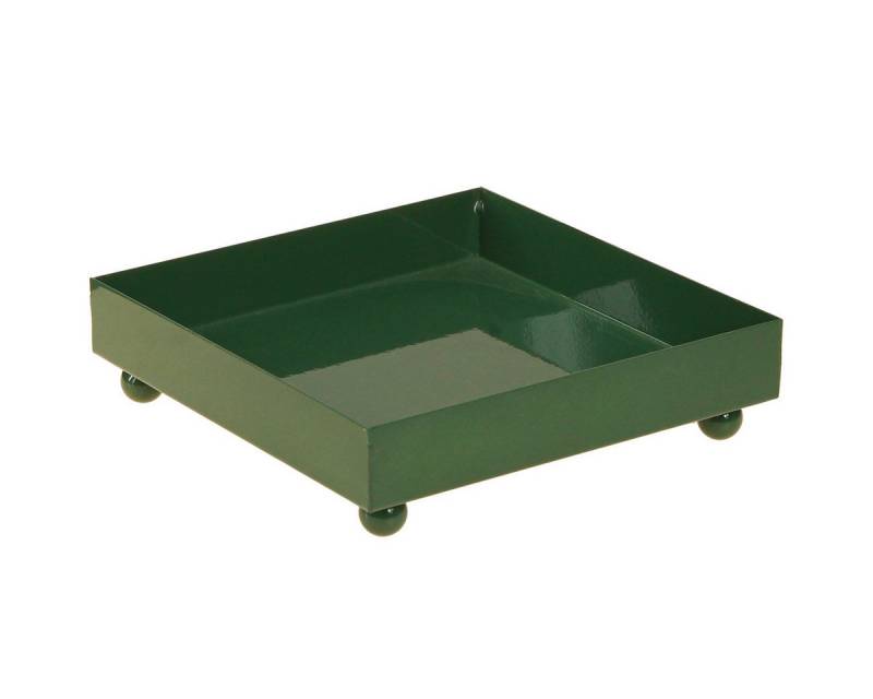 Viana Dekotablett Deko Tablett Grün Metall quadratisch 15×15cm 2er Set Tisch von Viana