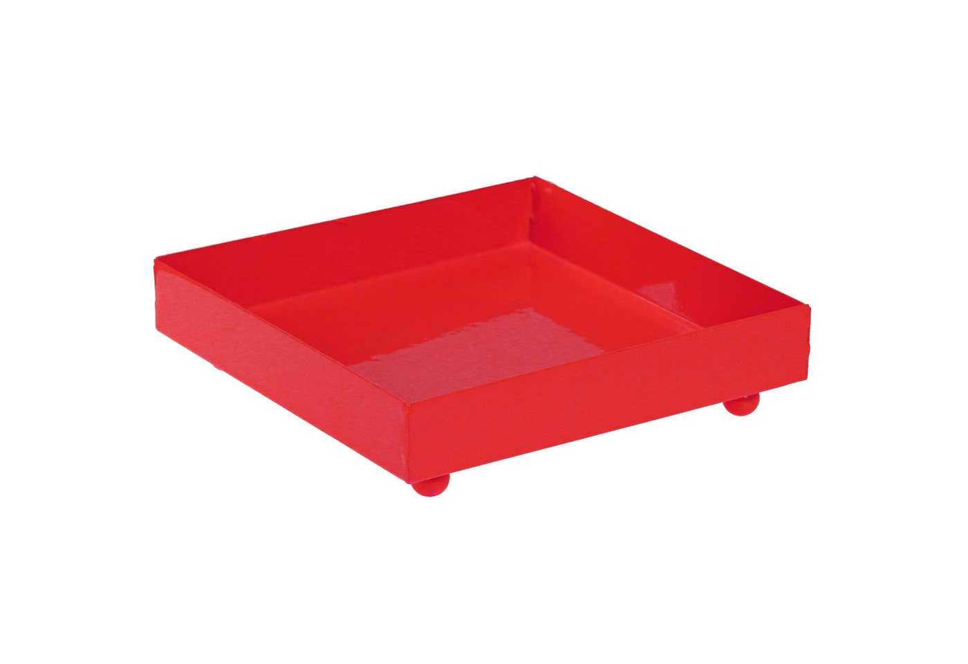 Viana Dekotablett Deko Tablett Rot 15×15cm Metall, Modern, 2er Set von Viana