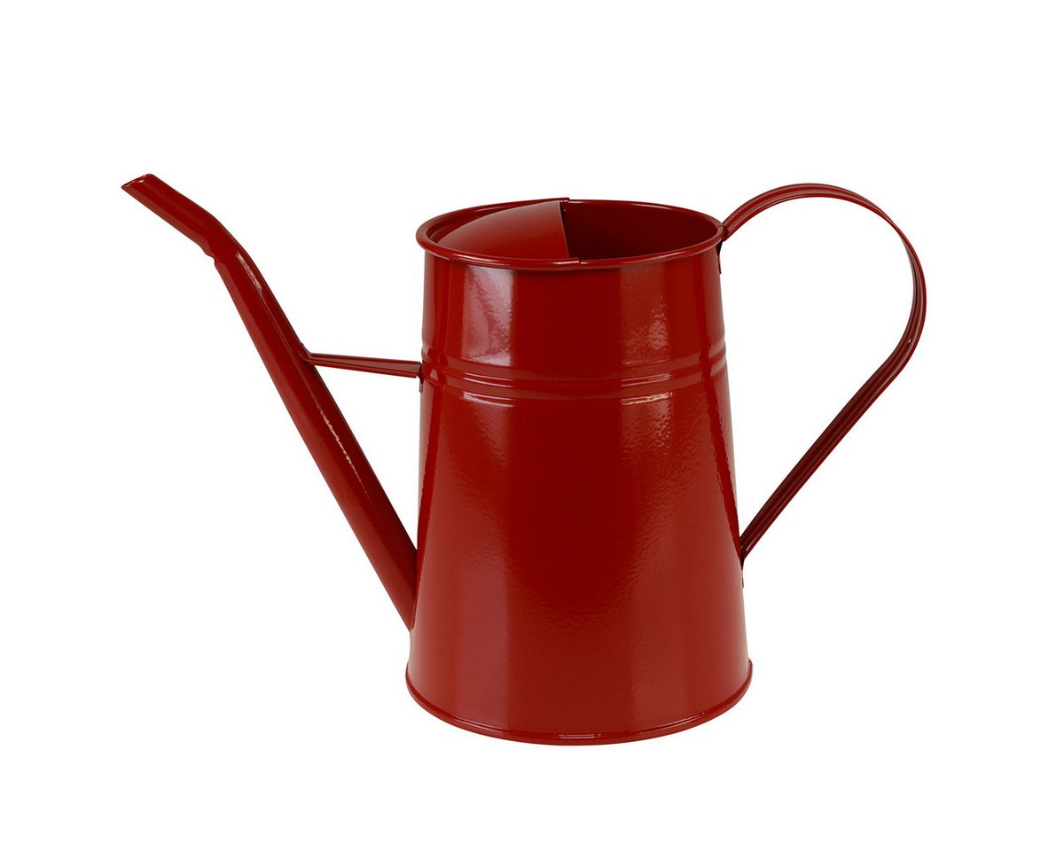 Viana Gießkanne Zimmergießkanne Deko Vintage Metall Rot Glanz lackiert 1,7L H23cm von Viana