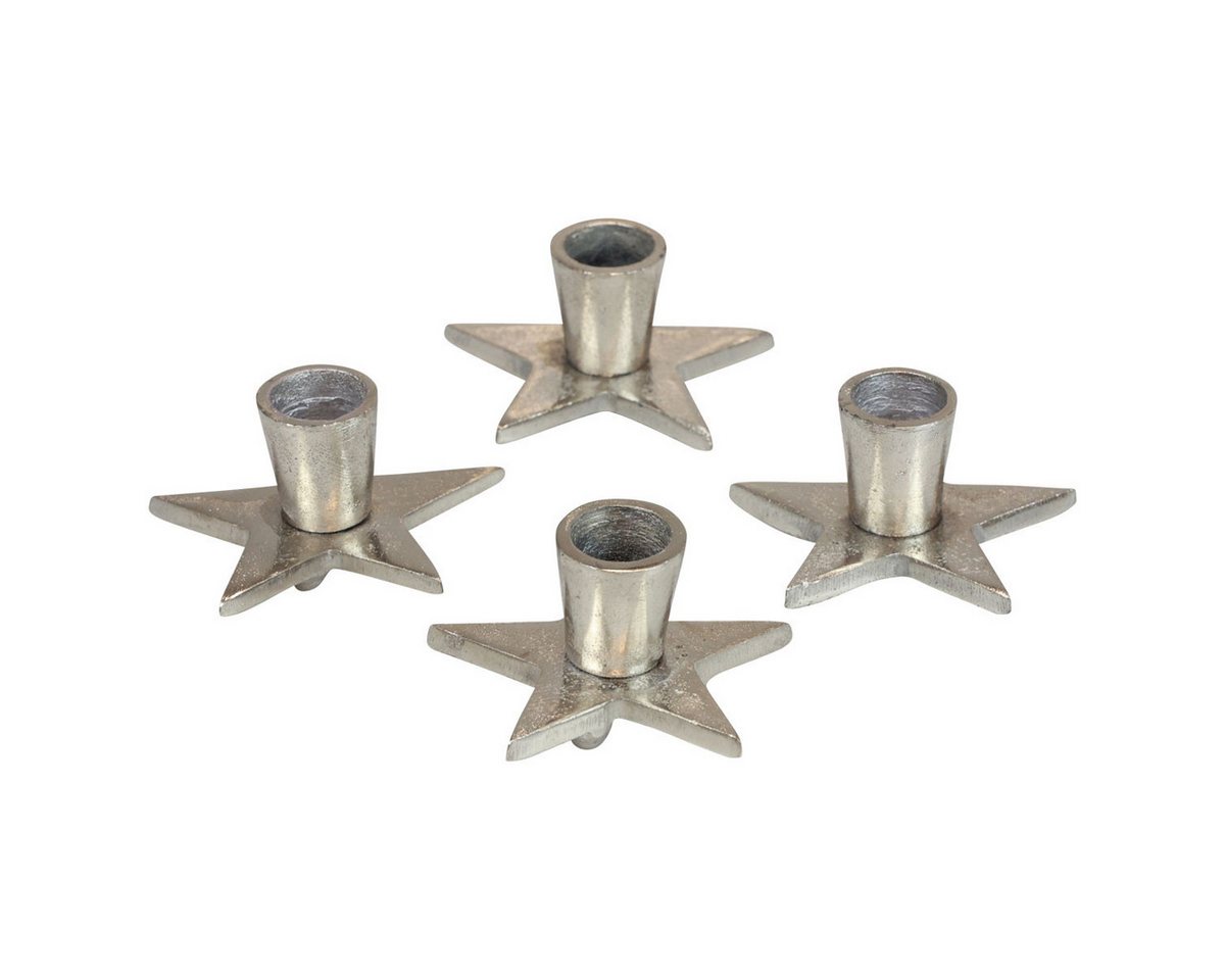 Viana Kerzenhalter Antik Silber Kerzenständer Sternform Set 4 - Advent Deko Viana Kerzenhalter Antik Silber Kerzenständer Sternform Set 4 - Advent Deko von Viana