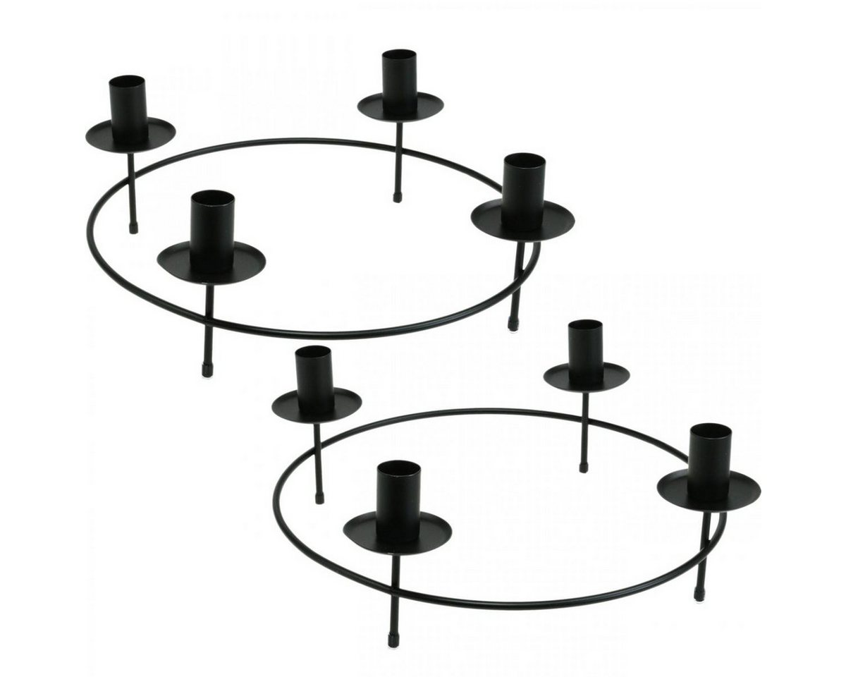 Viana Kerzenhalter Eleganter Kerzenring für Stabkerzen, Kerzenhalter in Mattschwarz Viana Kerzenhalter Eleganter Kerzenring für Stabkerzen, Kerzenhalter in Mattschwarz von Viana