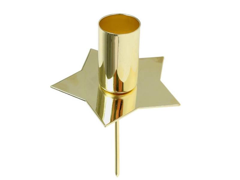 Viana Kerzenhalter Goldene Stern-Kerzenhalter Metall Ø2,2cm - Set aus 4 St - Advent von Viana
