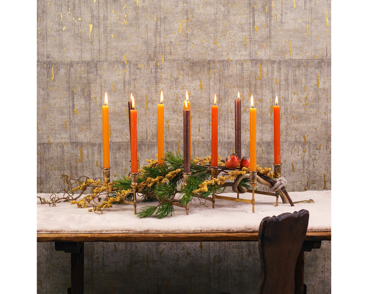 Viana Kerzenhalter Goldener Stabkerzenhalter im Antik-Look, Platz für 10 Kerzen, 46x46cm Viana Kerzenhalter Goldener Stabkerzenhalter im Antik-Look, Platz für 10 Kerzen, 46x46cm von Viana