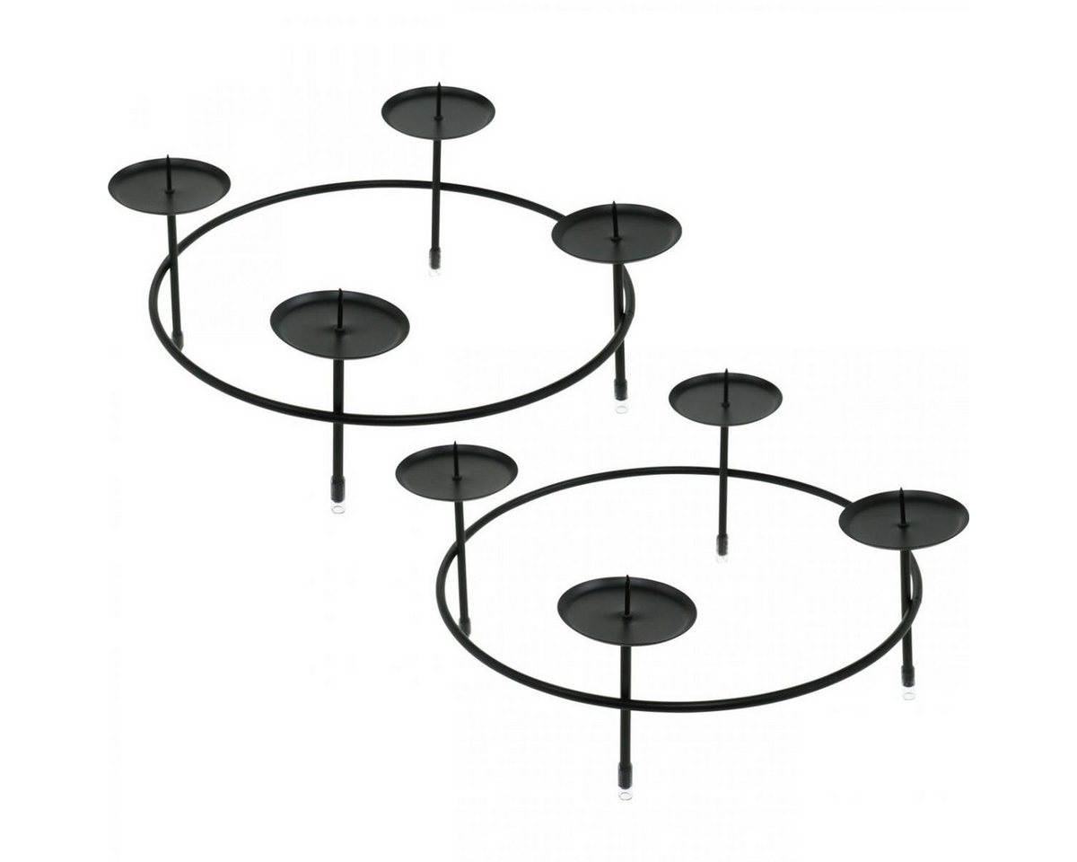 Viana Kerzenhalter Kerzenhalter Adventskranz Schwarz Metall Tischdeko 4 Kerzen Ø23,5cm Viana Kerzenhalter Kerzenhalter Adventskranz Schwarz Metall Tischdeko 4 Kerzen Ø23,5cm von Viana