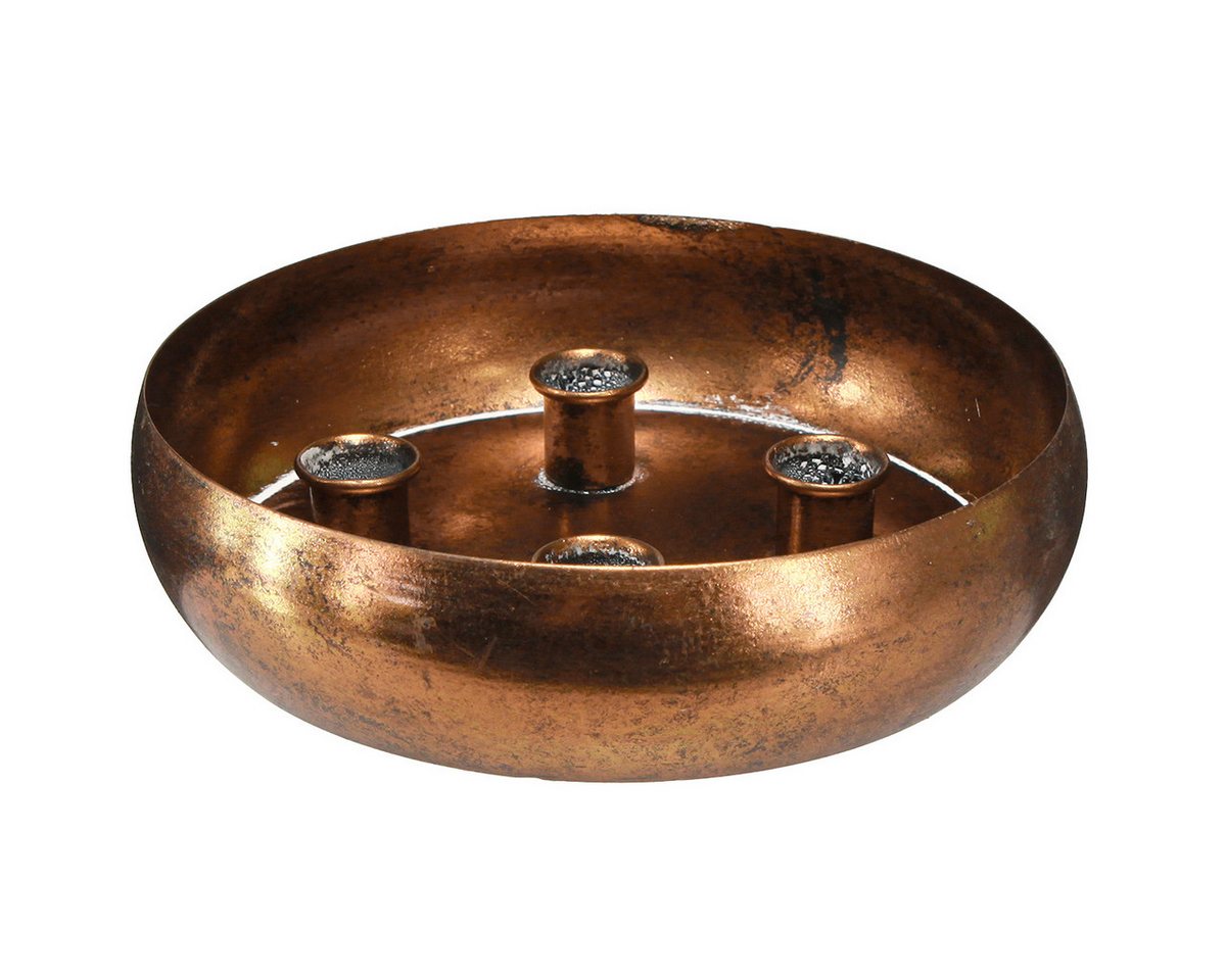 Viana Kerzenhalter Kerzenhalter Schale Antik Optik Bronze Ø22cm für 4 Stabkerzen Viana Kerzenhalter Kerzenhalter Schale Antik Optik Bronze Ø22cm für 4 Stabkerzen von Viana
