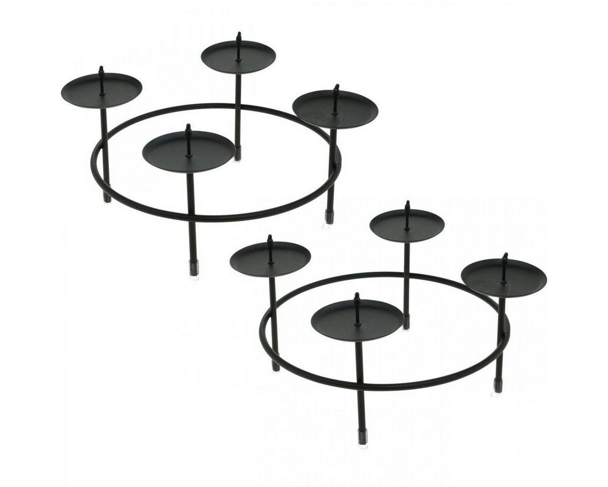 Viana Kerzenhalter Kerzenständer Adventskranz aus Metall für 4 Kerzen Schwarz Ø18,5cm - Viana Kerzenhalter Kerzenständer Adventskranz aus Metall für 4 Kerzen Schwarz Ø18,5cm - von Viana