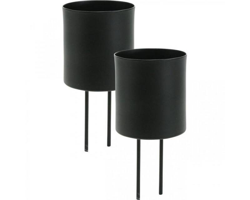 Viana Kerzenhalter Schwarze Metall-Teelichthalter Stecker Set Ø5cm 4 Stück für von Viana
