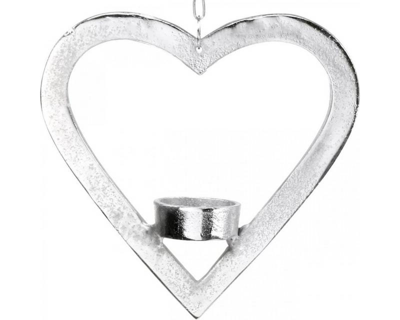 Viana Kerzenhalter Teelichthalter Herz Hängedeko Hochzeit Advent Metall Silber 17,5cm Viana Kerzenhalter Teelichthalter Herz Hängedeko Hochzeit Advent Metall Silber 17,5cm von Viana