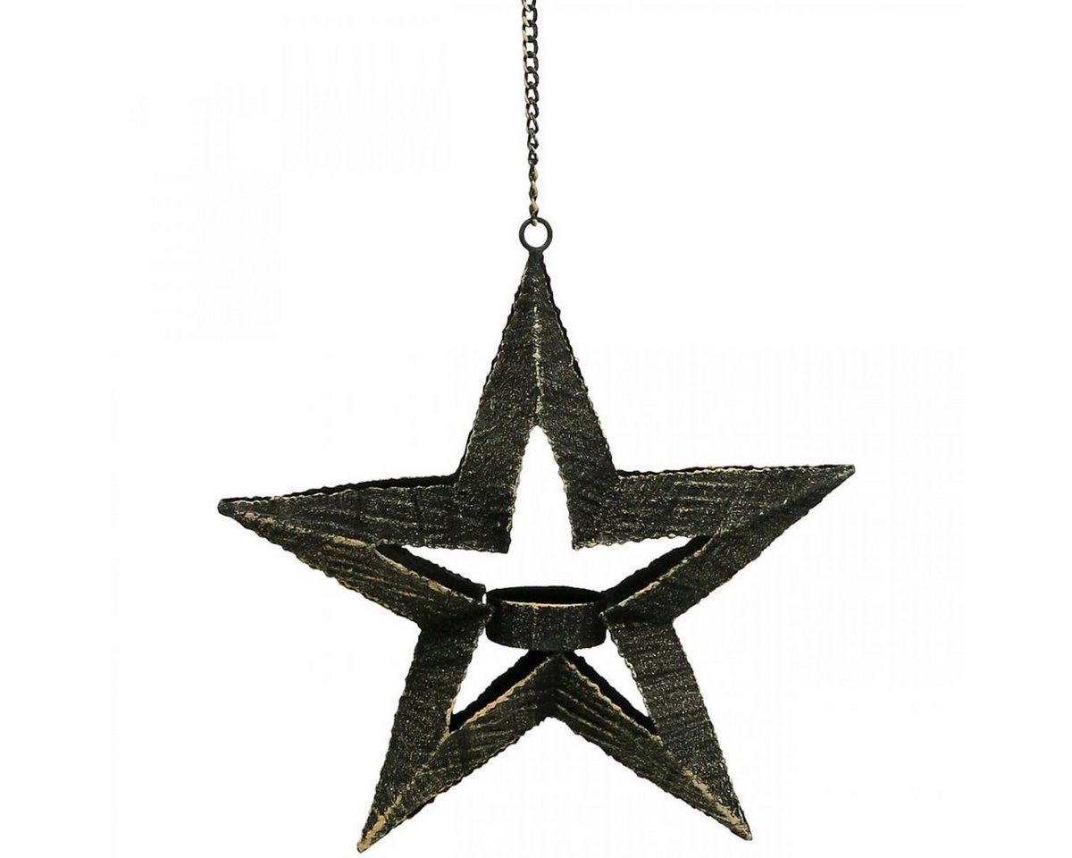 Viana Kerzenhalter Teelichthalter Metall Beige Weihnachtsstern Deko Vintage Look Hängend von Viana