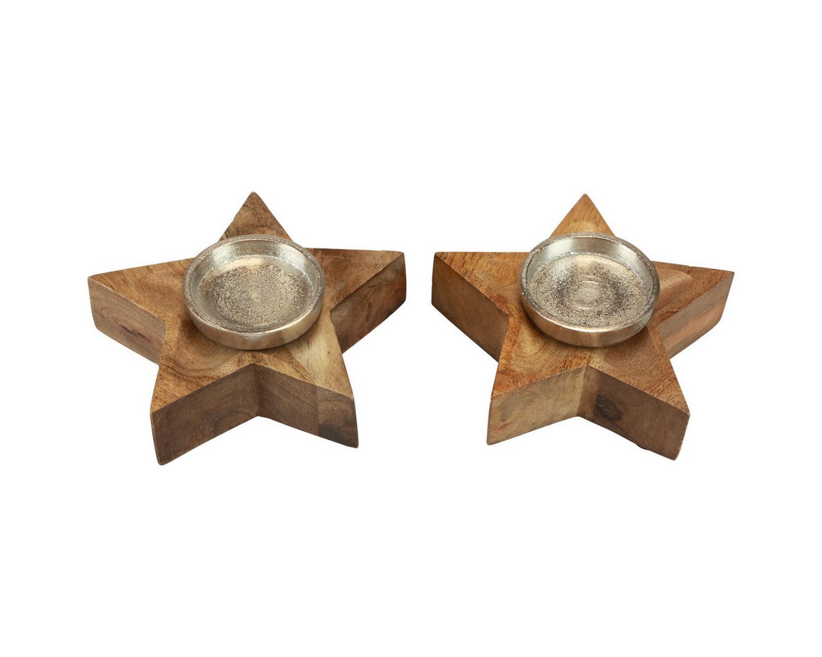 Viana Kerzenhalter Teelichthalter Stern Holz und Metall 15x15x5cm für Weihnachten und Viana Kerzenhalter Teelichthalter Stern Holz und Metall 15x15x5cm für Weihnachten und von Viana