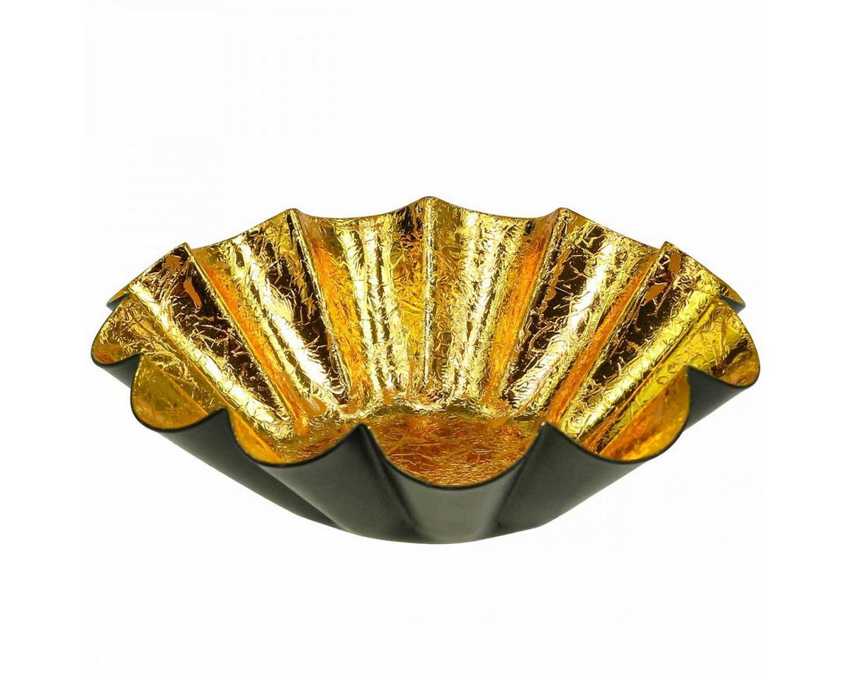 Viana Kerzenhalter Teelichthalter Weihnachten Schwarz Gold Deko Ø12cm 2er Set von Viana