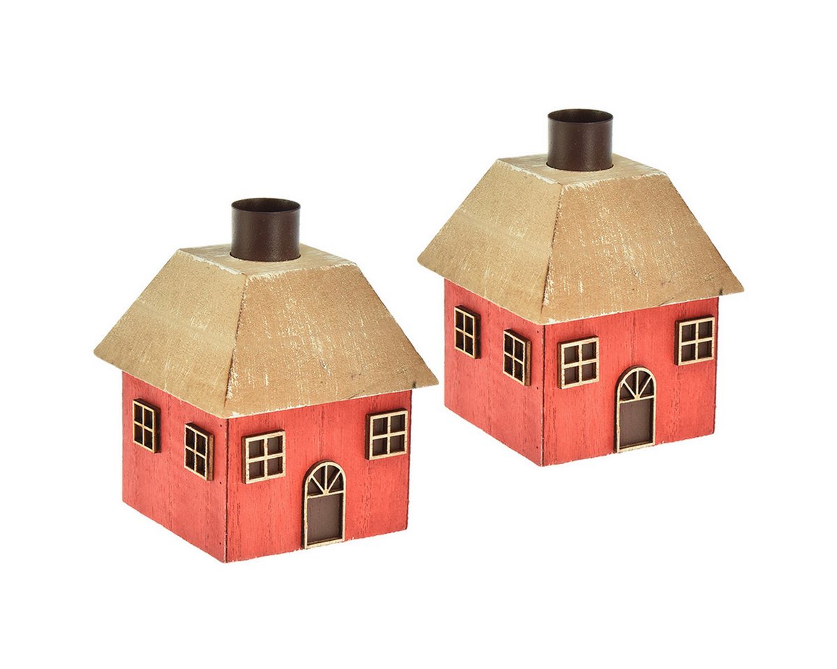 Viana Kerzenhalter Weihnachtlicher Kerzenhalter Holzhaus Rot Vintage Tischdeko 9×9×11cm Viana Kerzenhalter Weihnachtlicher Kerzenhalter Holzhaus Rot Vintage Tischdeko 9×9×11cm von Viana