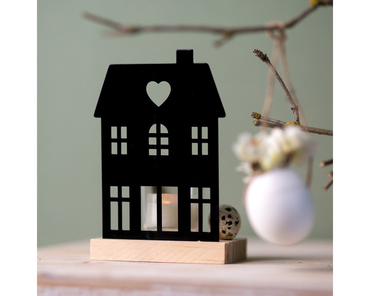 Viana Kerzenhalter Windlicht Haus Metall Schwarz Holzsockel Weihnachtsdeko 15cm 2er Set Viana Kerzenhalter Windlicht Haus Metall Schwarz Holzsockel Weihnachtsdeko 15cm 2er Set von Viana