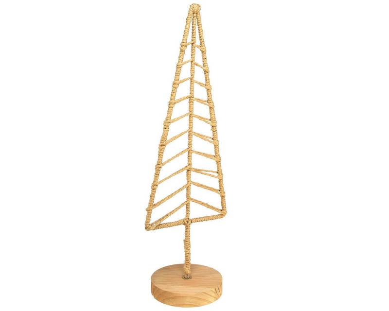 Viana Künstlicher Weihnachtsbaum Tannenbaum Deko Aufsteller Metall Holz Natur H39cm 2St Rustikale von Viana