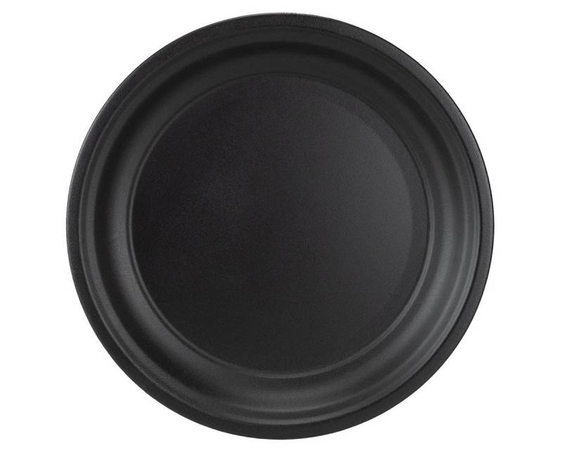 Viana Kunststoffteller Deko Teller 2er Set Anthrazit Metall Schale Ø26cm Modern von Viana